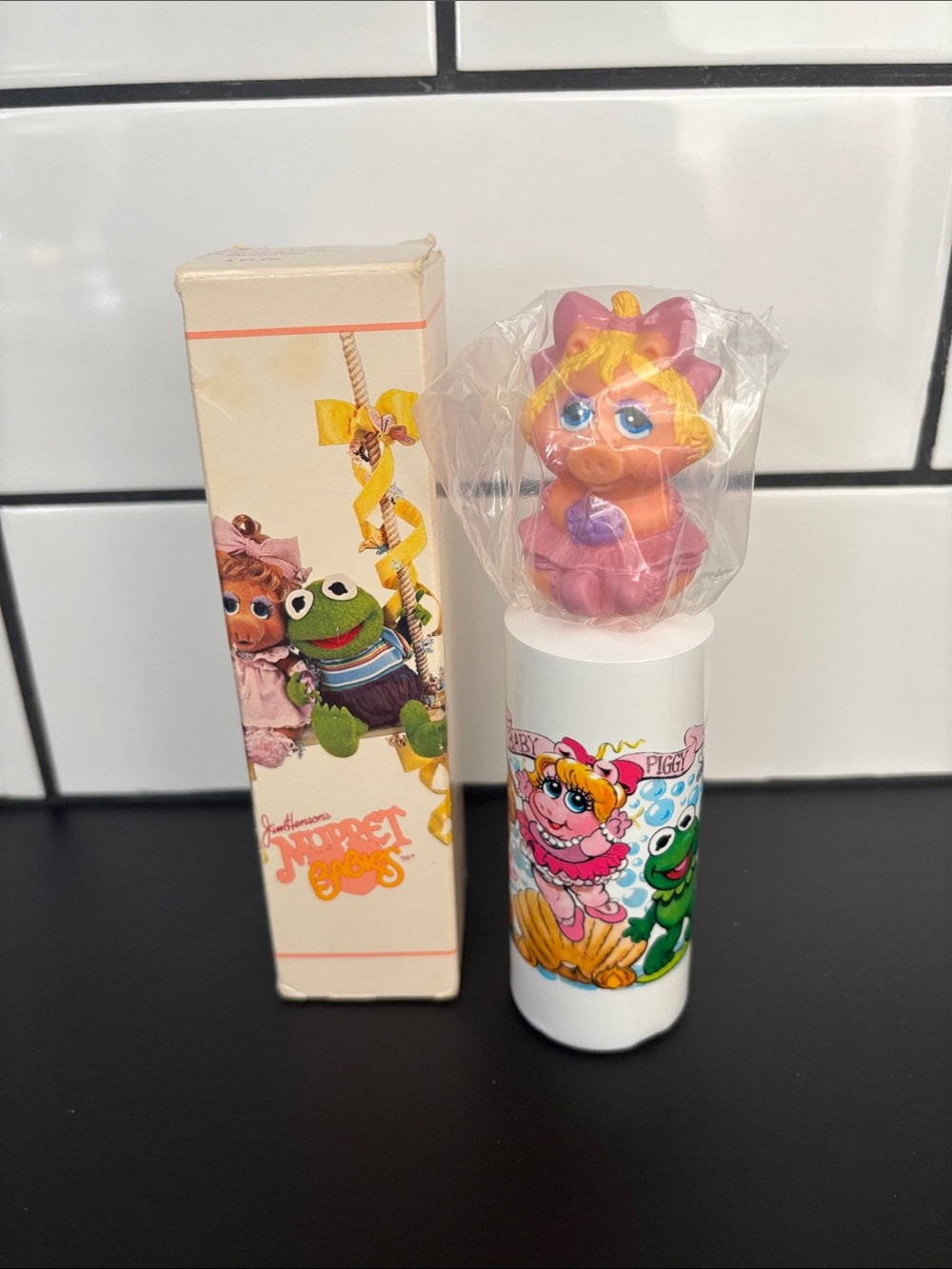 Vintage 80’s Avon Muppet Babies Bubble Bath (With Box & Sealed Topper) NWT